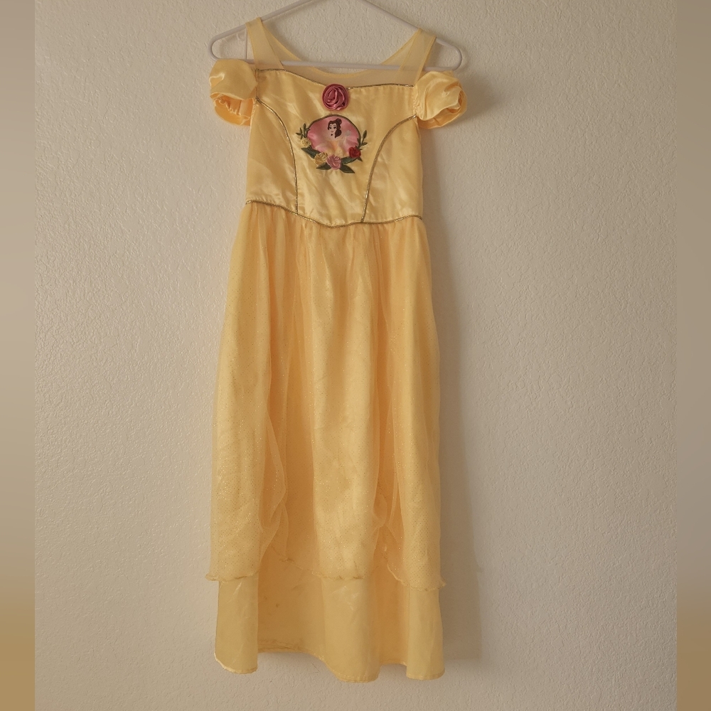 Yellow Princess Dress with Rose Detail Size 9/ 10